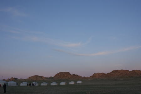 Sunset over the ger camp