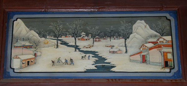 Wall painting of the monastery in the winter. This one was everyone's favorite, including me.