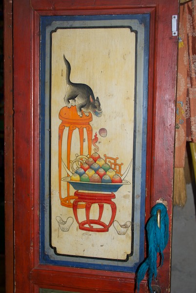 Door panel painting at the interior entrance to the old temple. Also a favorite.