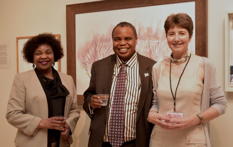 Alison Nicholls with the Un Ambassador from Botswana and his wife